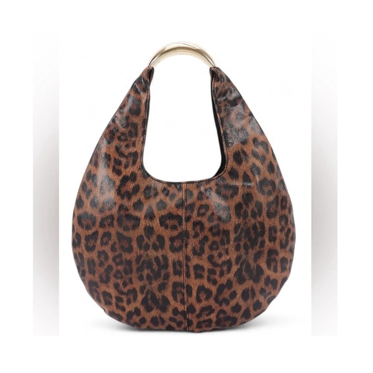 Leopard Print Hobo Bag Nwt Sheen Gold Handle Hello 3 Am Boho Maximalist Animal